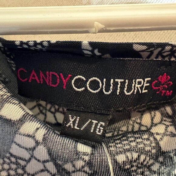 Black and White Lace Design Candy Couture Tank Top, Womens Size XLarge - Picture 3 of 8